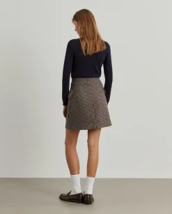 Saia curta em fazenda com padrão pata de galo