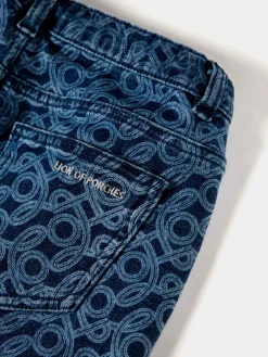 Saia denim com monograma