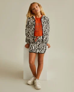 Saia em malha com branding all over