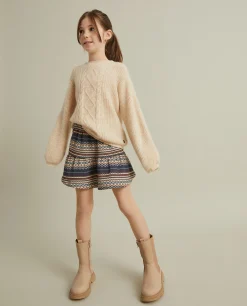 Saia estampada cintura elástica