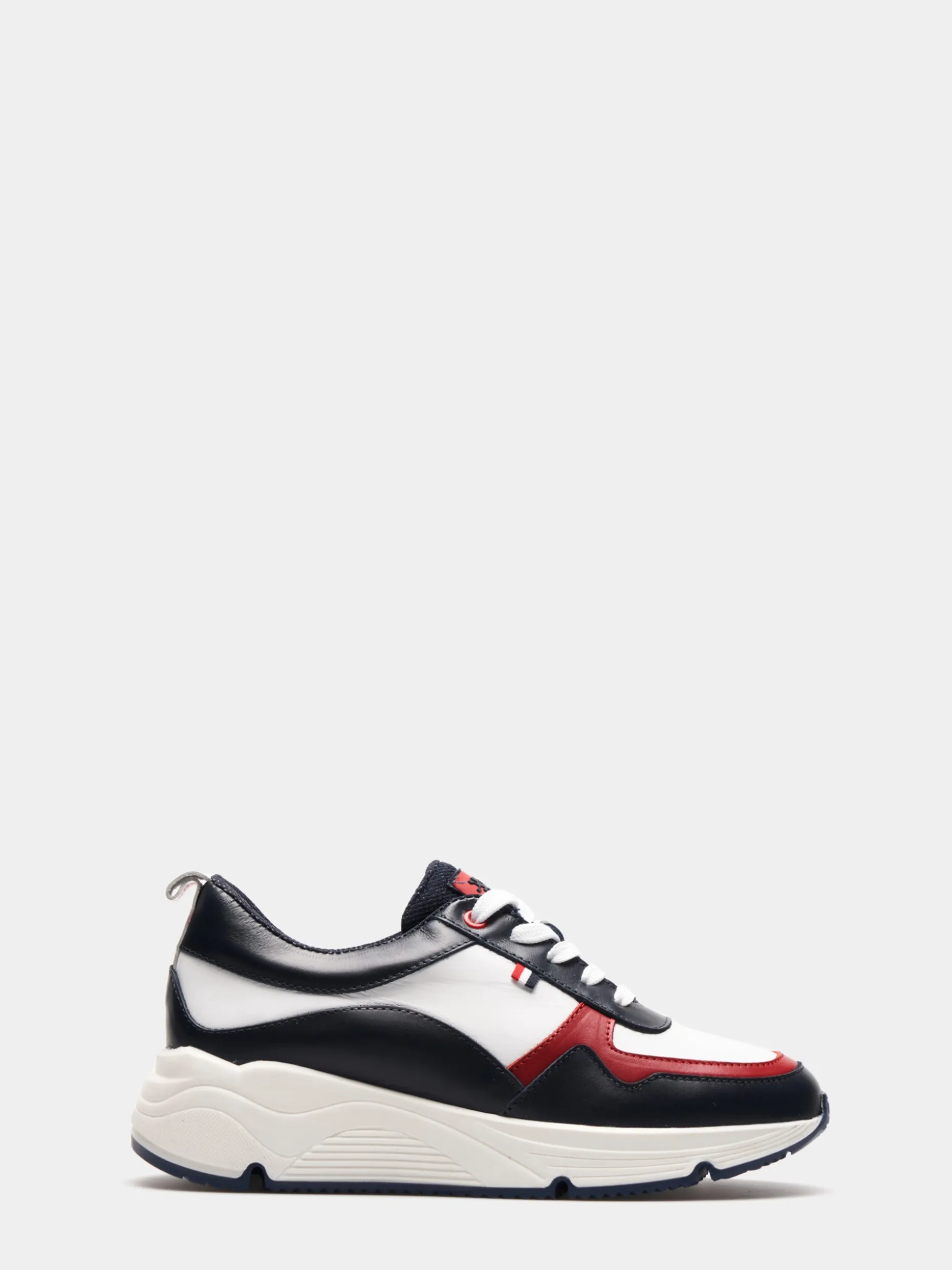 Sapatilha tricolor em pele