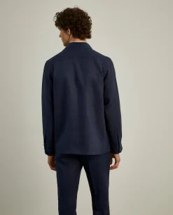 Sobrecamisa com bolsos 100% linho