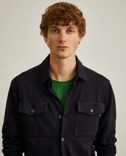 Sobrecamisa com bolsos no peito