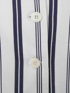 Sobrecamisa com riscas e cintura ajustável