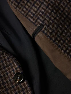 Sobretudo comprido padrão pied de poule