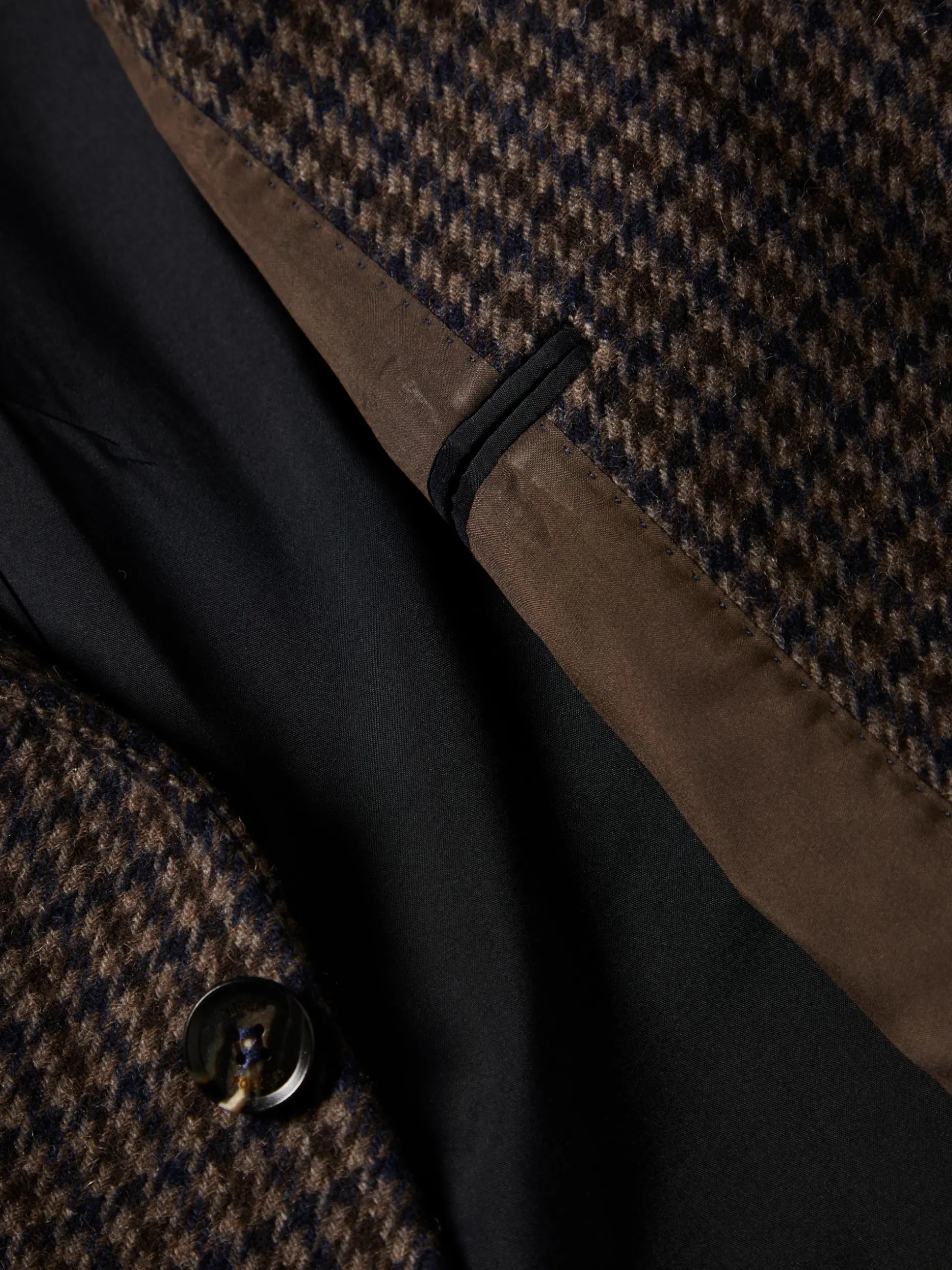 Sobretudo comprido padrão pied de poule