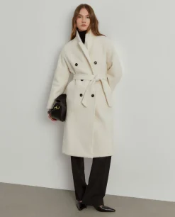 Sobretudo de trespasse com cinto