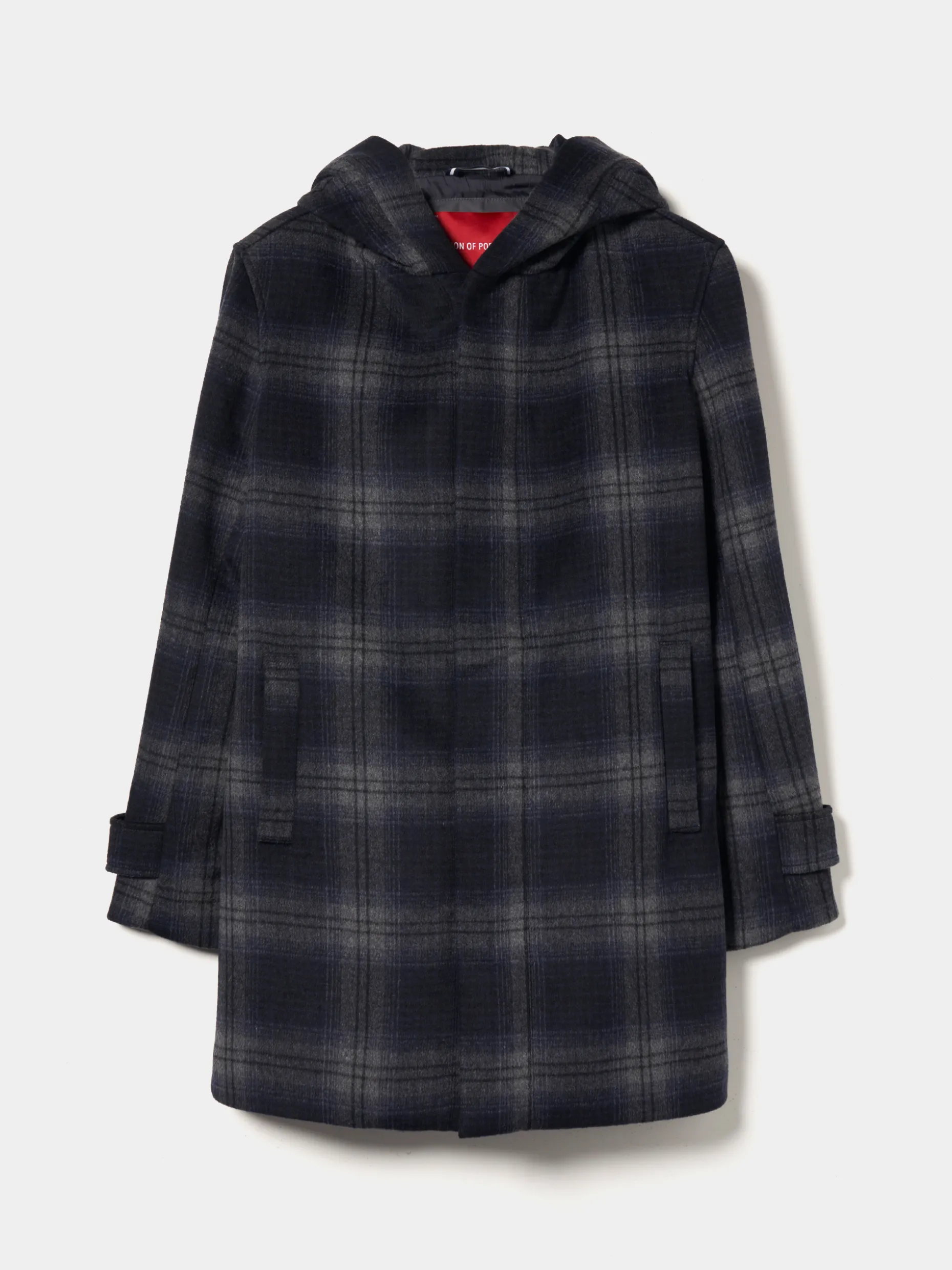 Sobretudo xadrez com capuz