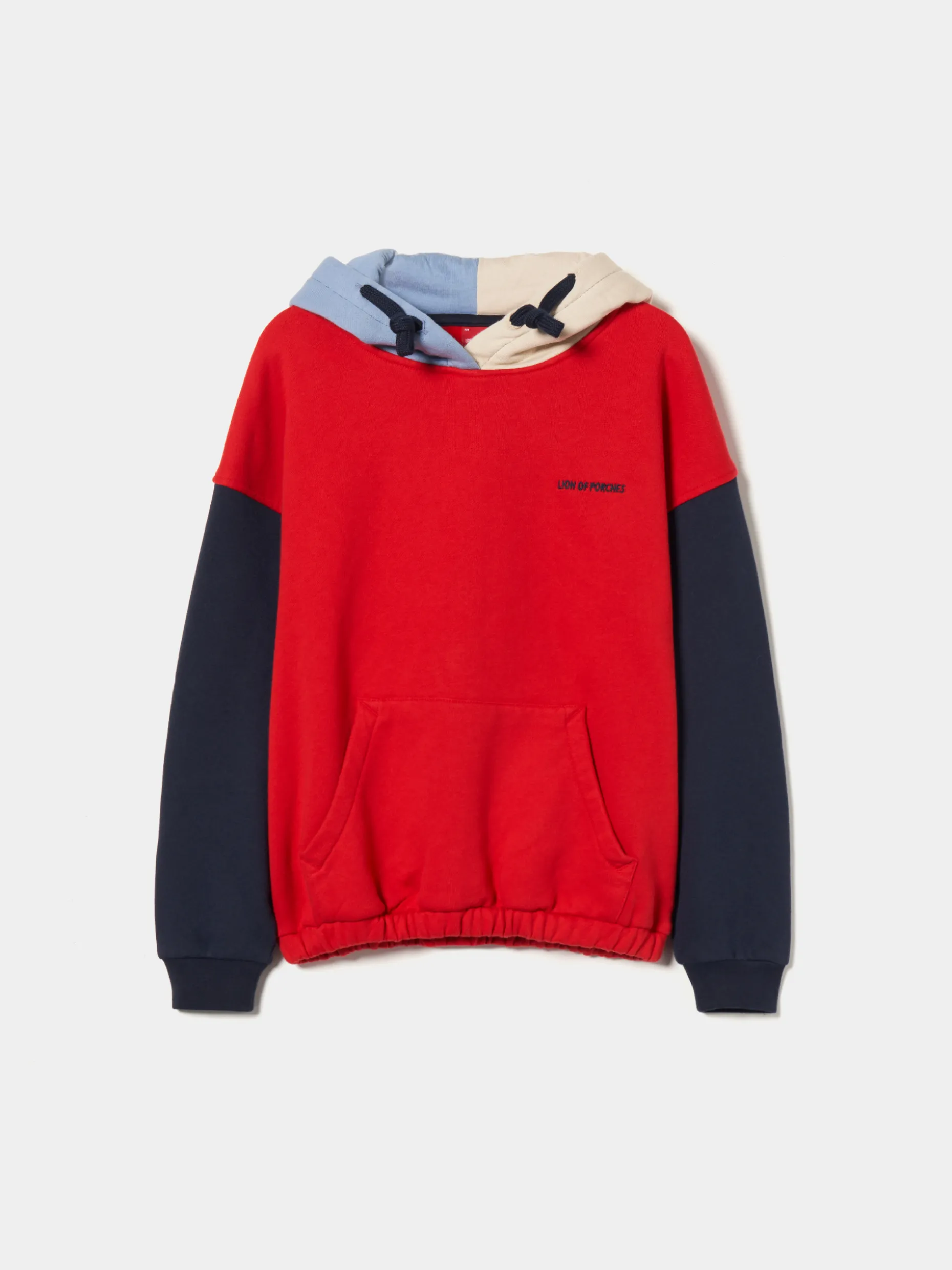 Sweater color block com capuz