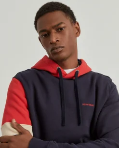 Sweater com capuz color block