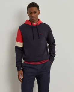 Sweater com capuz color block