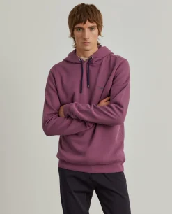 Sweater com capuz em malha piqué