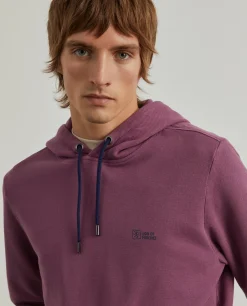 Sweater com capuz em malha piqué