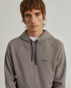 Sweater com capuz em malha piqué