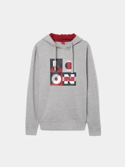 Sweater com estampado e capuz