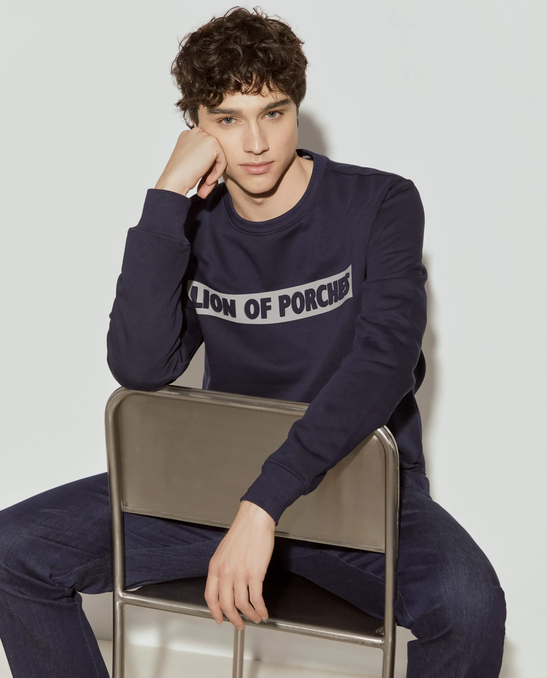 Sweater com estampado e interior polar