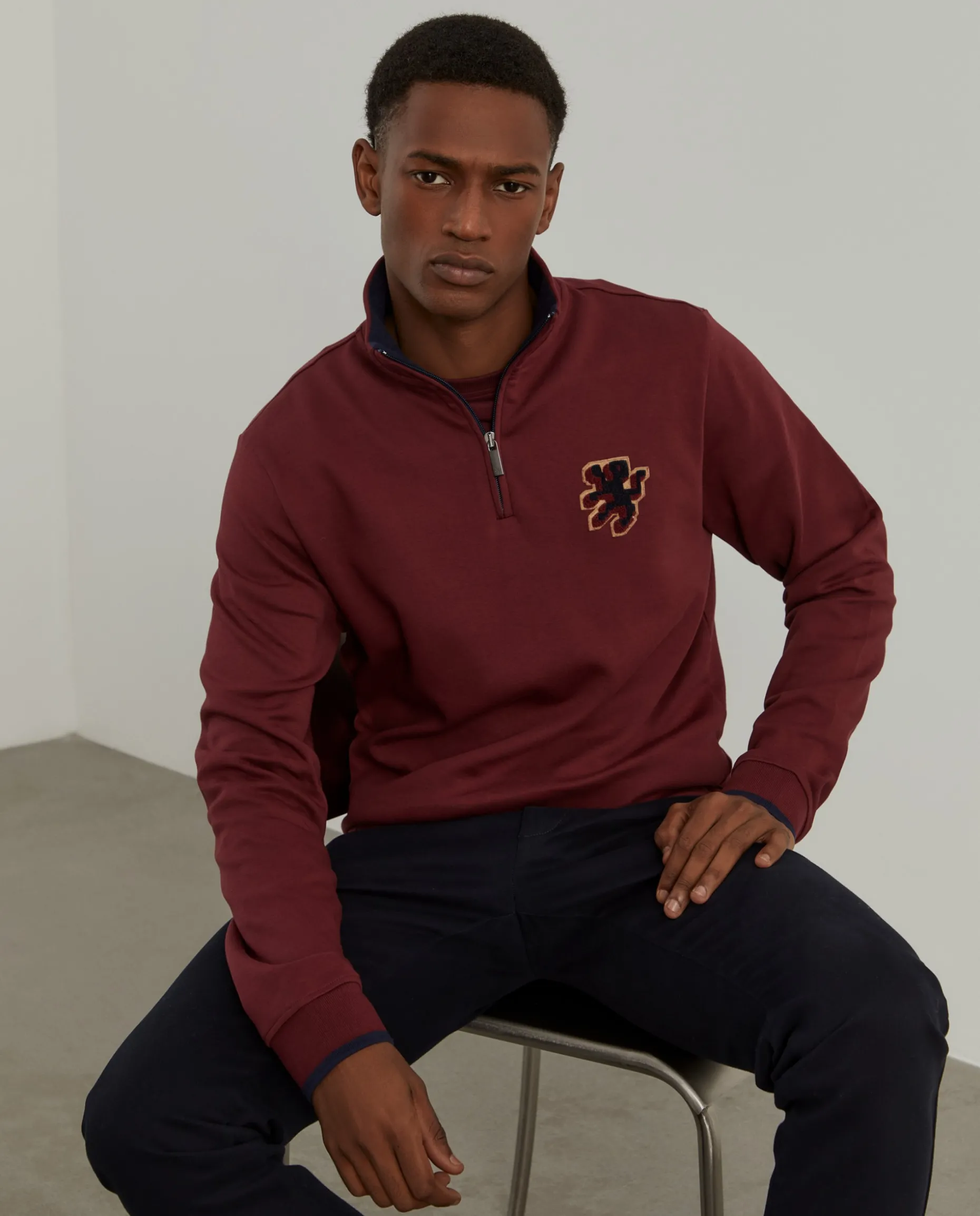 Sweater com fecho em algodão