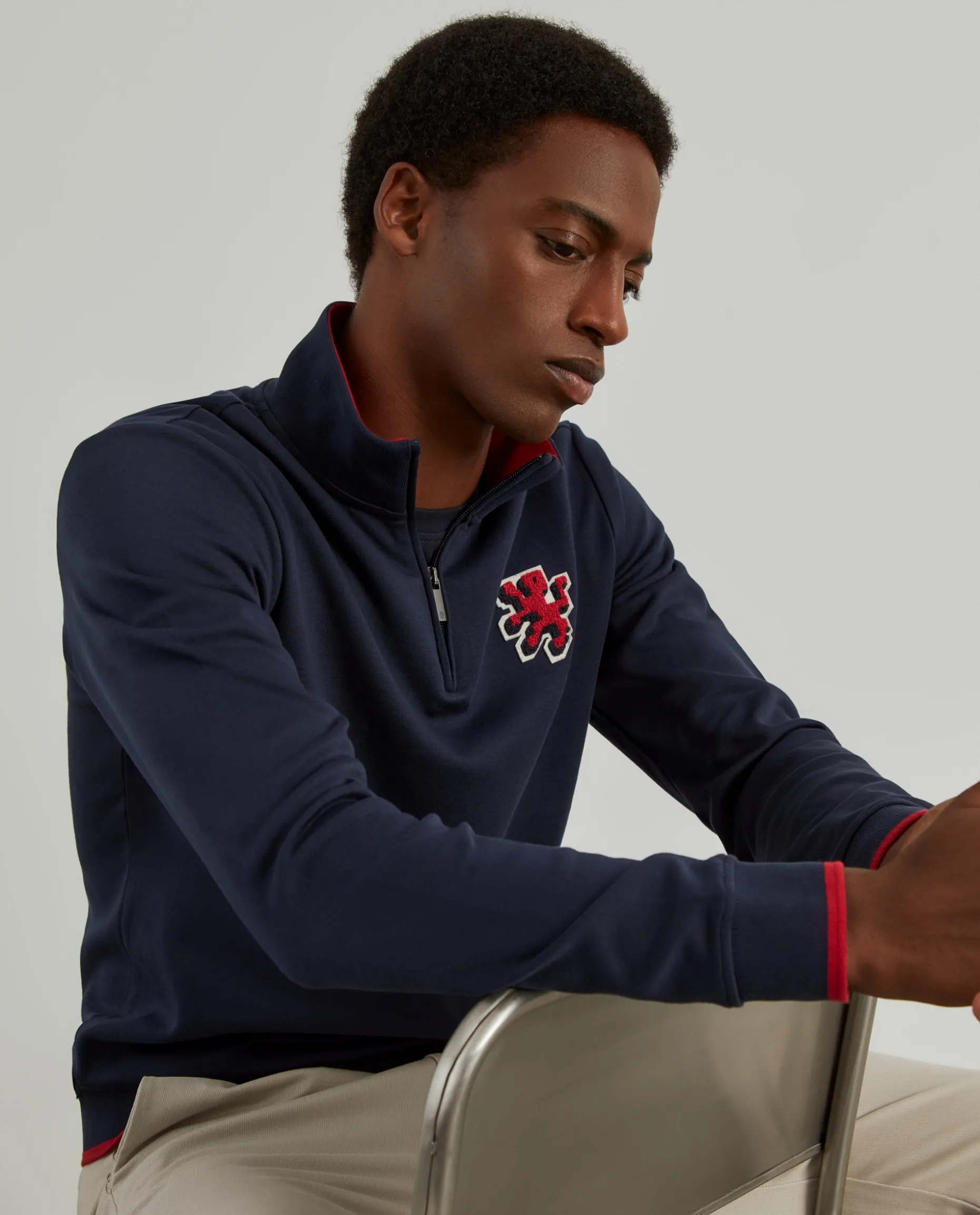 Sweater com fecho em algodão