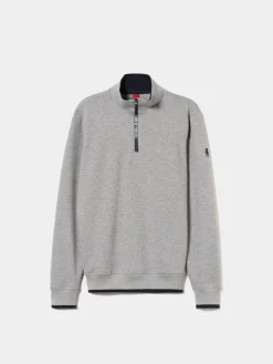 Sweater com fecho em contraste