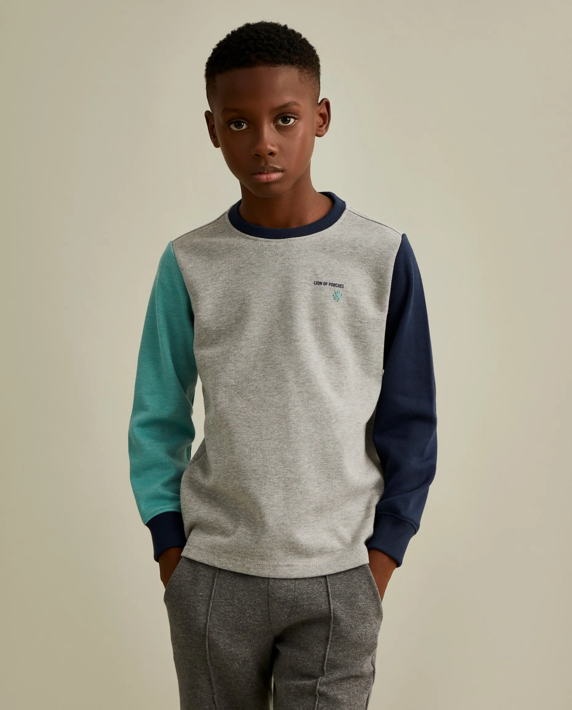 Sweater de algodão color block