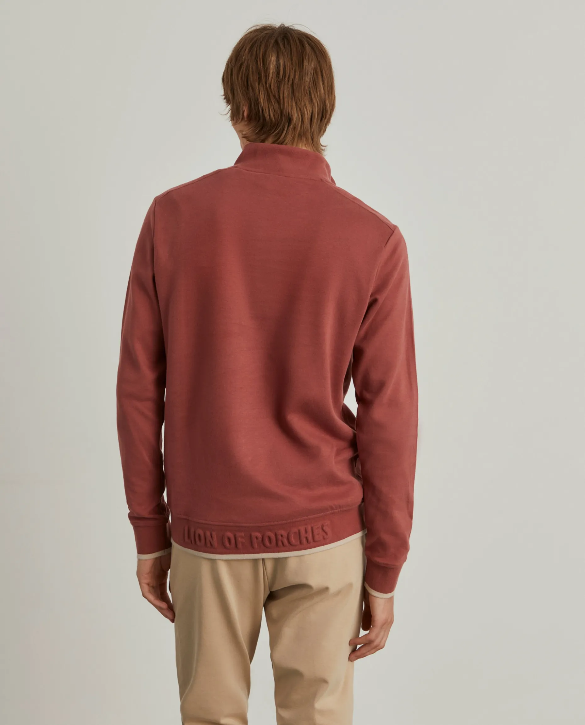 Sweater de algodão com botões e meio fecho