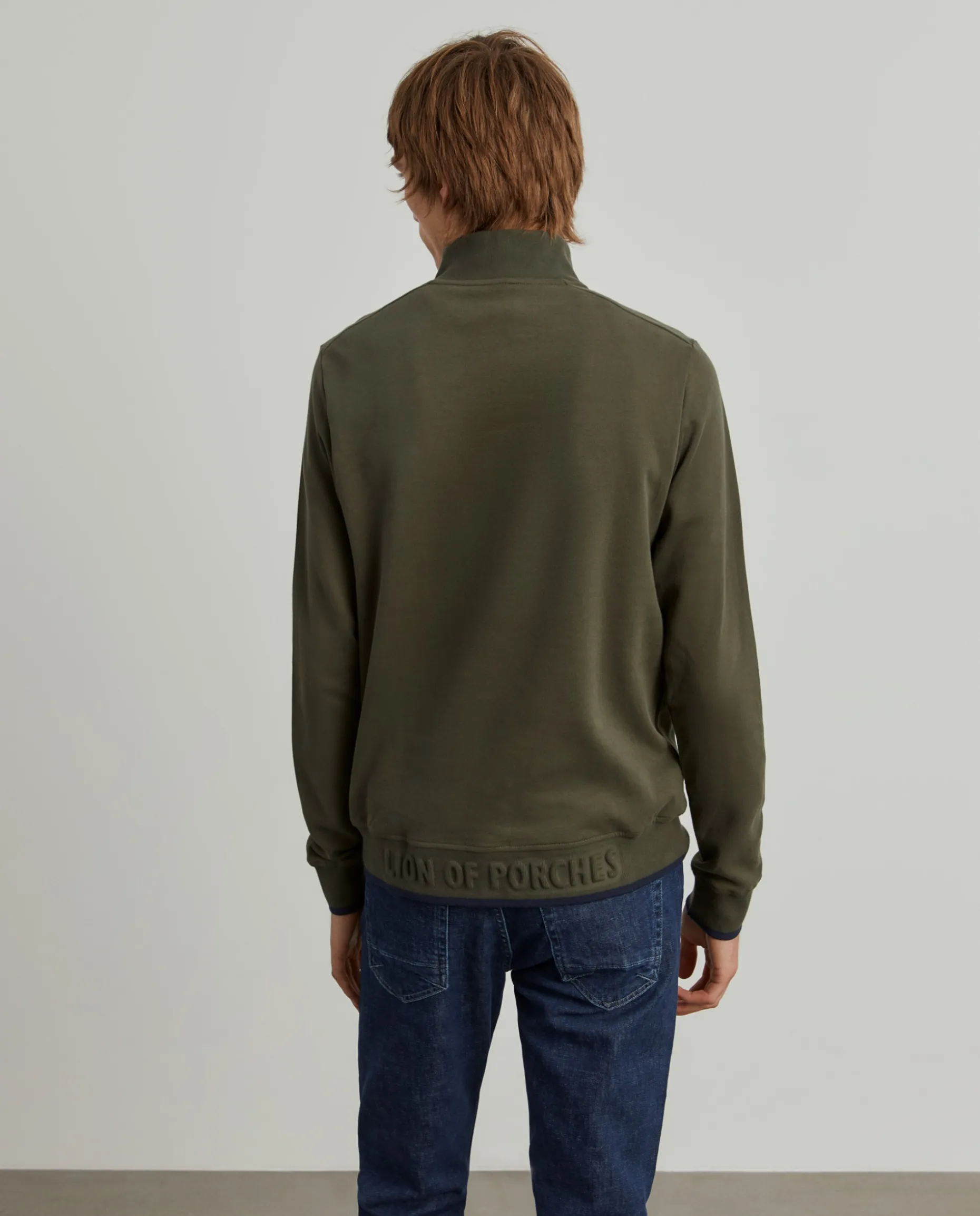 Sweater de algodão com botões e meio fecho