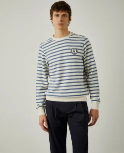 Sweater de algodão com padrão de riscas