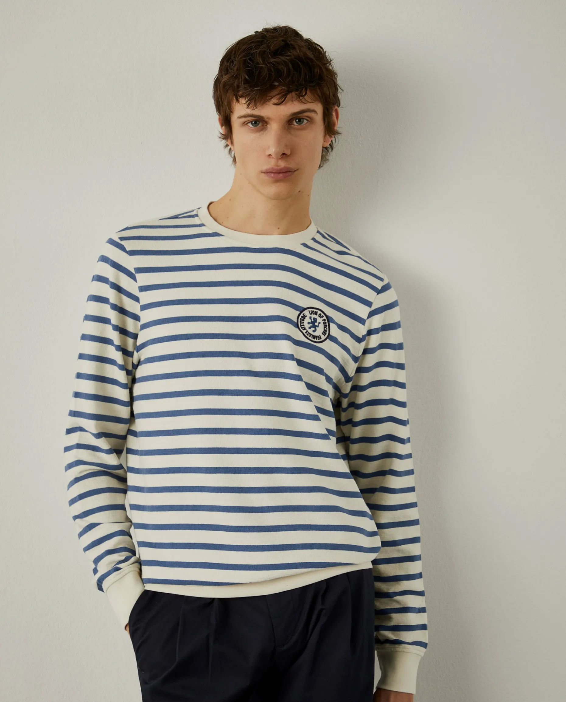 Sweater de algodão com padrão de riscas