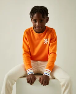 Sweater de algodão com riscas tricolor