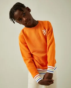 Sweater de algodão com riscas tricolor