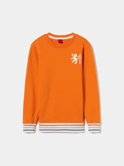 Sweater de algodão com riscas tricolor