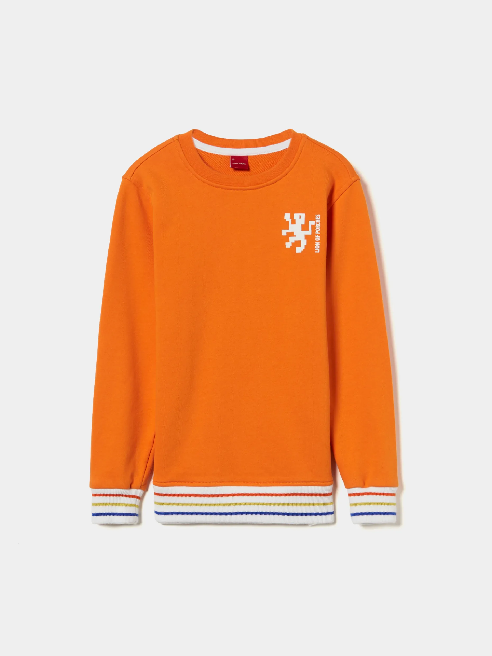 Sweater de algodão com riscas tricolor