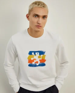 Sweater de gola redonda com estampado