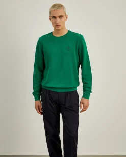 Sweater de gola redonda em algodão