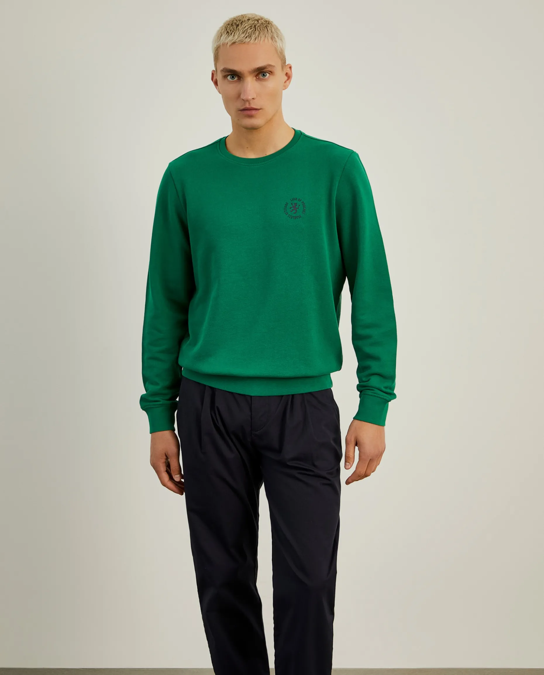 Sweater de gola redonda em algodão