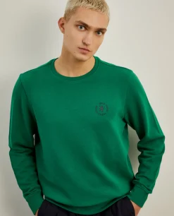 Sweater de gola redonda em algodão