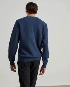 Sweater decote redondo em malha piqué