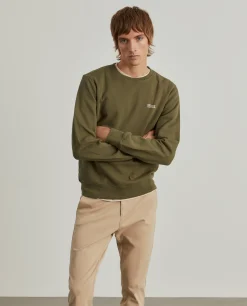 Sweater decote redondo em malha piqué