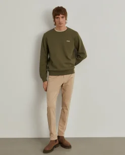 Sweater decote redondo em malha piqué