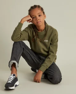 Sweater decote redondo em malha piqué