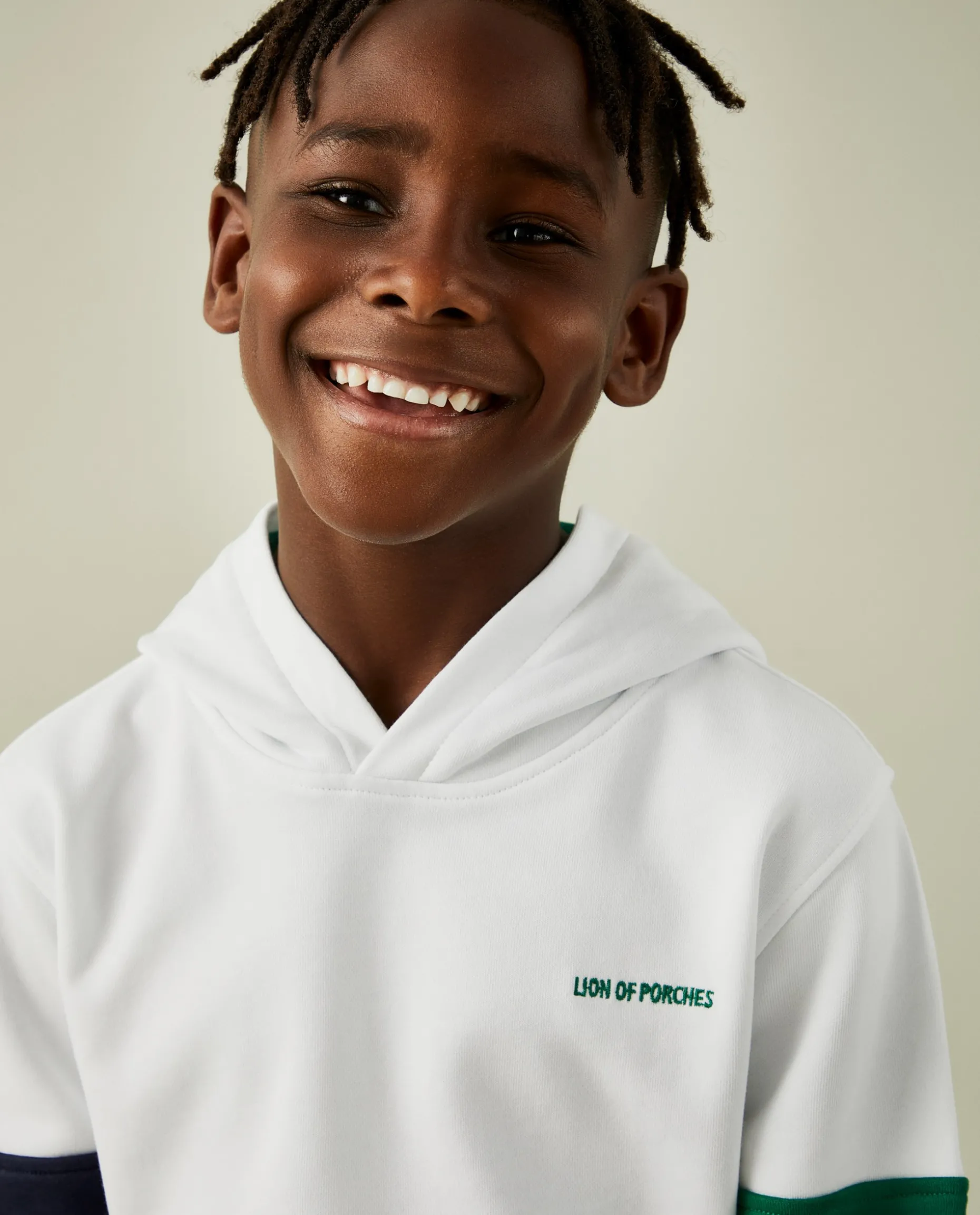 Sweater tricolor com capuz