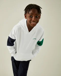 Sweater tricolor com capuz