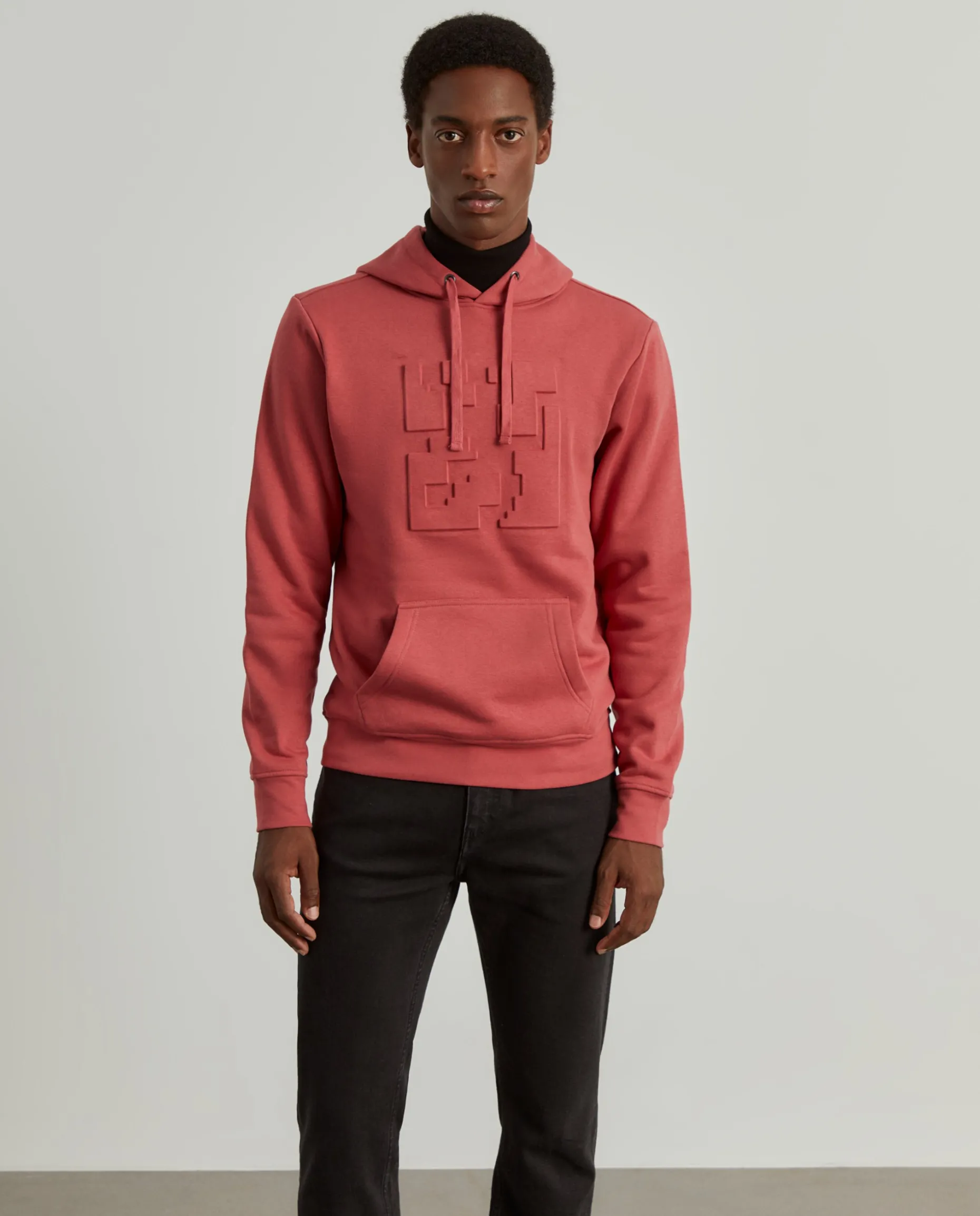 Sweatshirt com capuz mistura de algodão