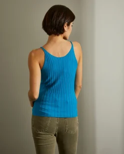 Top de malha canelada