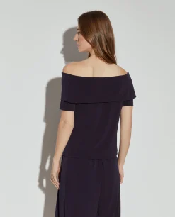 Top de malha sem ombros