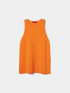 Top em malha com aberturas laterais