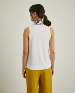 Top sem mangas com fita tropical