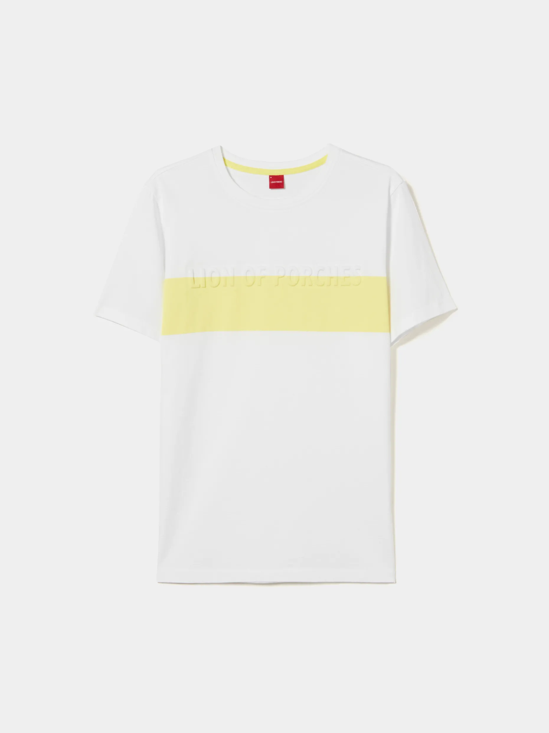 T-shirt 100% algodão com barra em contraste