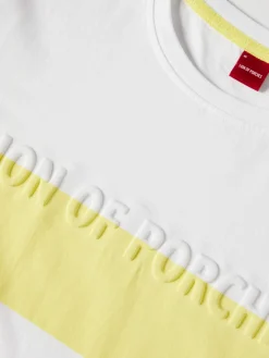 T-shirt 100% algodão com barra em contraste