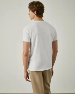 T-shirt 100% algodão com barra em contraste